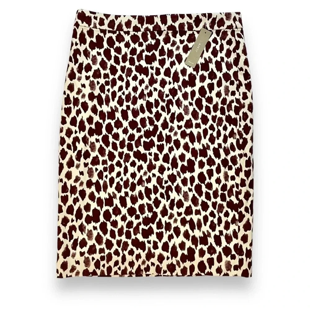 NWT J.Crew Giraffe Print No 2 Pencil Skirt - Picture 3 of 6